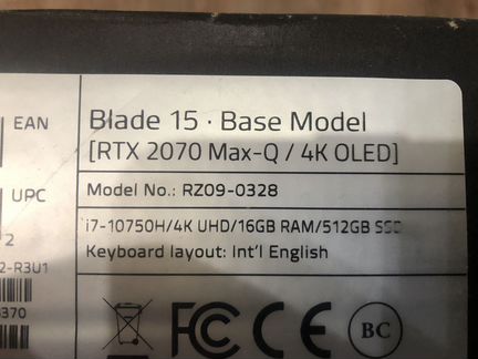 Razer Blade 15 2020 oled 4K 2070RTX