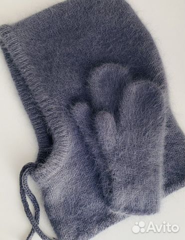 Капор (капюшон), варежки, повязка из пуха норки