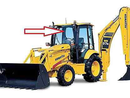 Komatsu WB93R-2 стекло лобовое верхнее