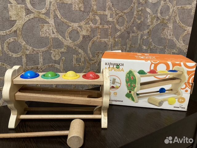 Игрушки из дерева горка-шарики