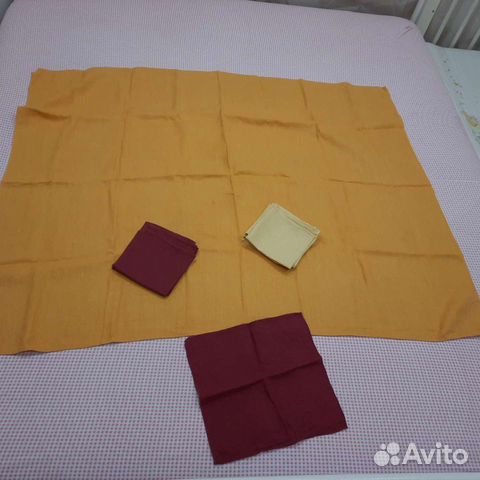 Скатерть льняная + 6 салфеток в наборе