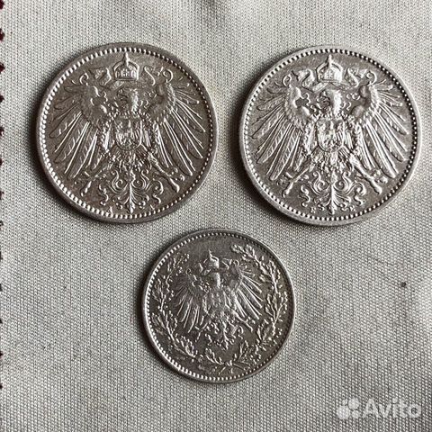 Старинные серебрянные монеты марки Германии