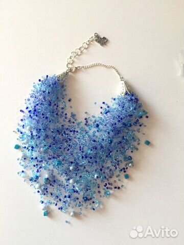 Голубое воздушное колье, воздушка