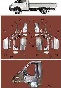 Ремвставки кабины газель схема
