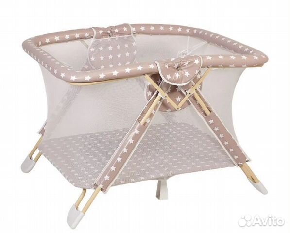 Манеж Polini kids Comfort Звезды макиато белый