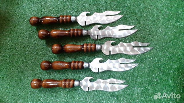 Нож - вилка для шашлыка 6в1