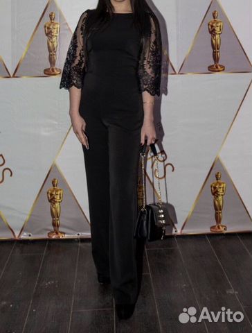 Комбинезон женский черный с кружевом