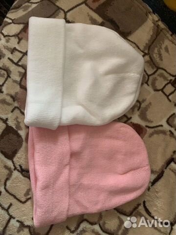 Шапка белая, розовая зимние