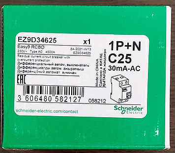 Выключатель дифференциального тока узо resi9 25а 2p 30ма тип a sche r9r61225