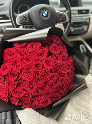 51 роза, букет из 101 розы высота 60 см/70 см