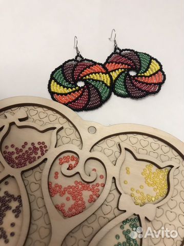 Серьги из бисера ручная работа