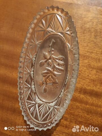 Хрустальная вазочка ладья