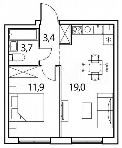 1-к. квартира, 38 м², 17/17 эт.
