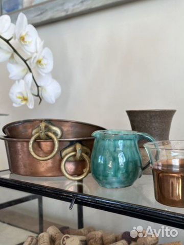 Антикварная форма медь, бокал керамика