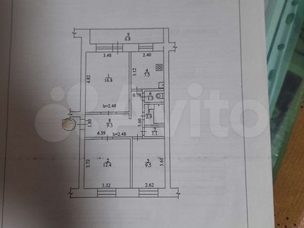 3-к. квартира, 64,2 м², 5/5 эт.