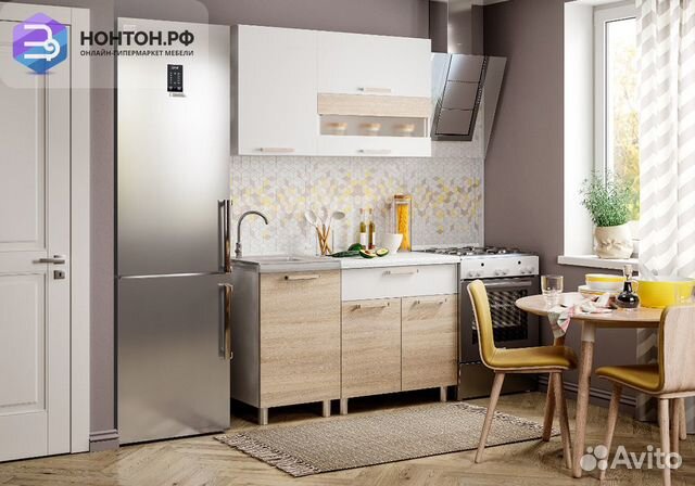 Кухня Айсбери 1.2 м белый / сонома