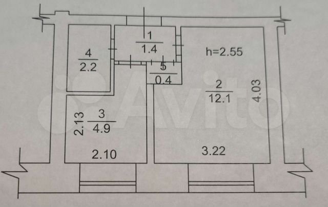 1-к. квартира, 20,9 м², 4/5 эт.