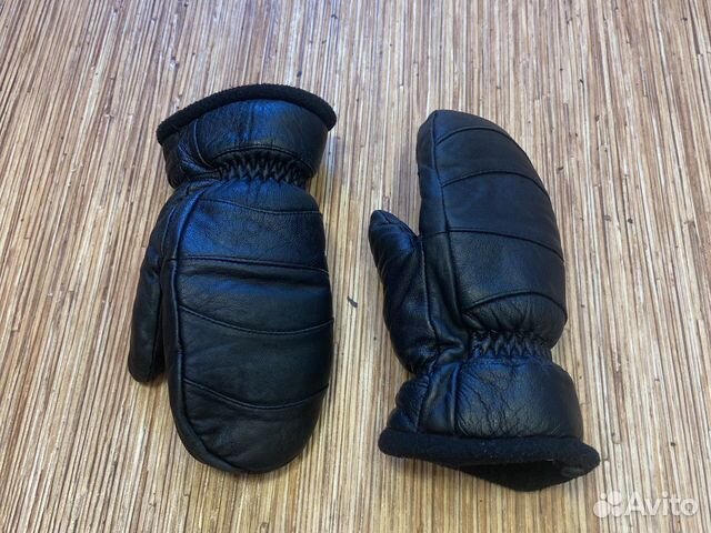 Варежки-краги детские кожаные