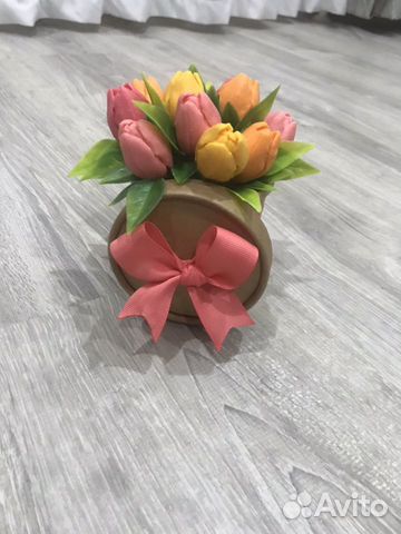 Букет из 11 тюльпанов мыло