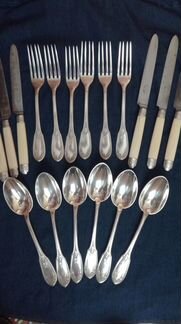 Серебро Франция 950. Ложки столовые, вилки + ножи