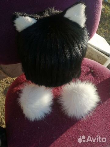 Шапка норковая кошка