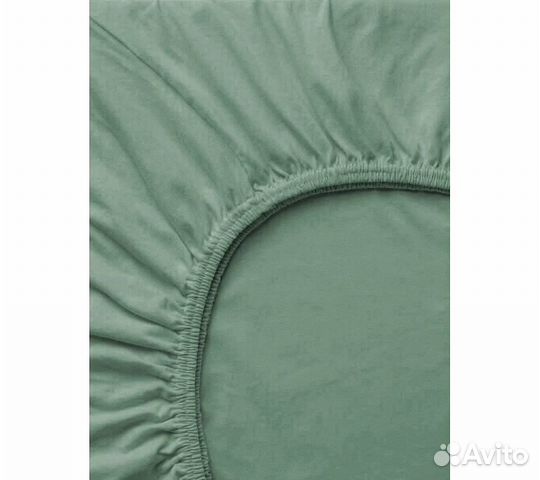 Простынь GoodNight Трикотаж 180х200х20 Олива на ре