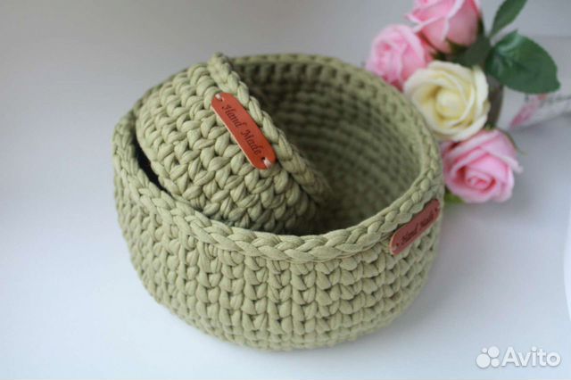 Корзинка вязаная органайзер