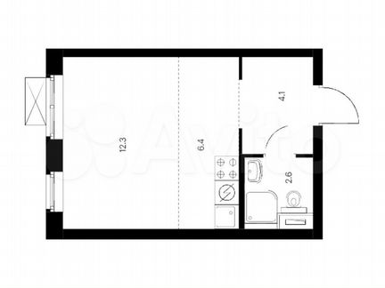 Квартира-студия, 25,4 м², 9/24 эт.