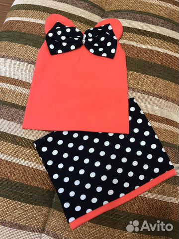 Шапка и снуд комплект для девочки 3-7 лет