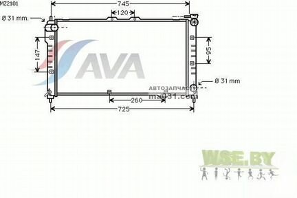 Радиатор новый Mazda 323f механика