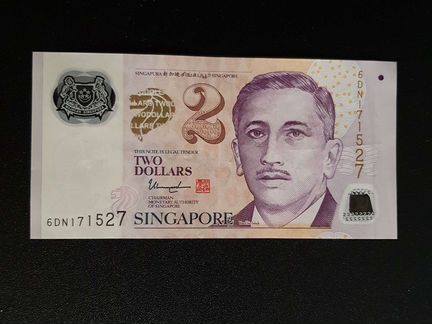 Банкнота 2 доллара Сингапур 2 dollars Singapore