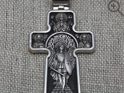 38375. Родированный авторский серебряный крест