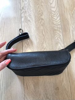Сумка кожаная поясная