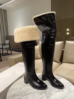 Ботфорты с мехом Celine