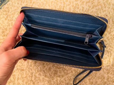 Кошелек-портмоне-клатч синий Baldinini Италия