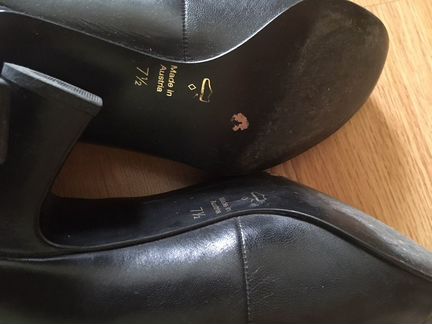 Черные кожаные винтажные туфли 40/41