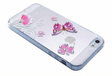 Чехол-накладка для iPhone 55SSE fashion TPU стразы Бабочка