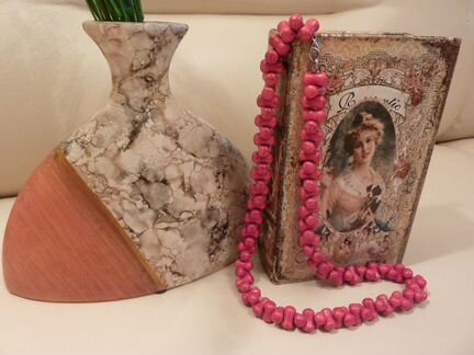 Бусы из натурального красного коралла косточки