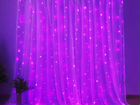 Гирлянда штора 3х3м фиолетовая роса