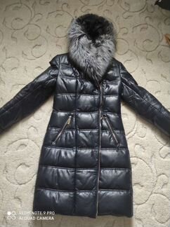 Пуховик кожаный