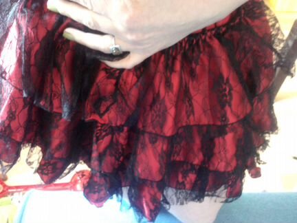 Мини юбка шелк кружево для корсета и колготки