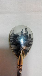 Ложка чайная с чернью серебро 84 проба