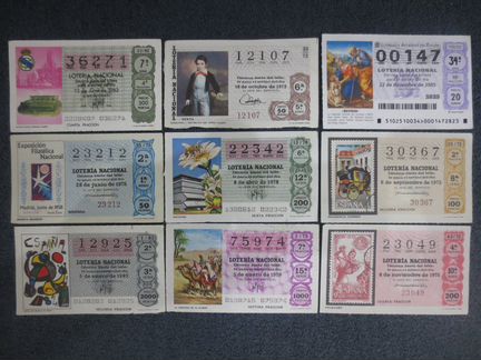 Испанские лотерейные билеты Loteria Nacional
