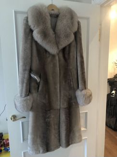 Шуба из мутона и песца