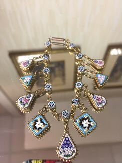 Браслет Микромозаика антиквариат подвески Рим Итал