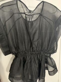 Блузка из органзы черная