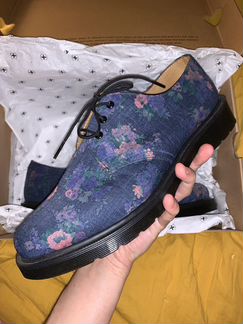 Синие джинсовые Dr. Martens UK 8, 1461 3 eye