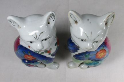 Фарфоровая статуэтка, Кошки (парные), Китай