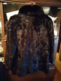 Полушубок нутрия чёрный 50-52