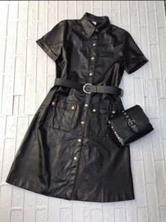 Платье из экокожи